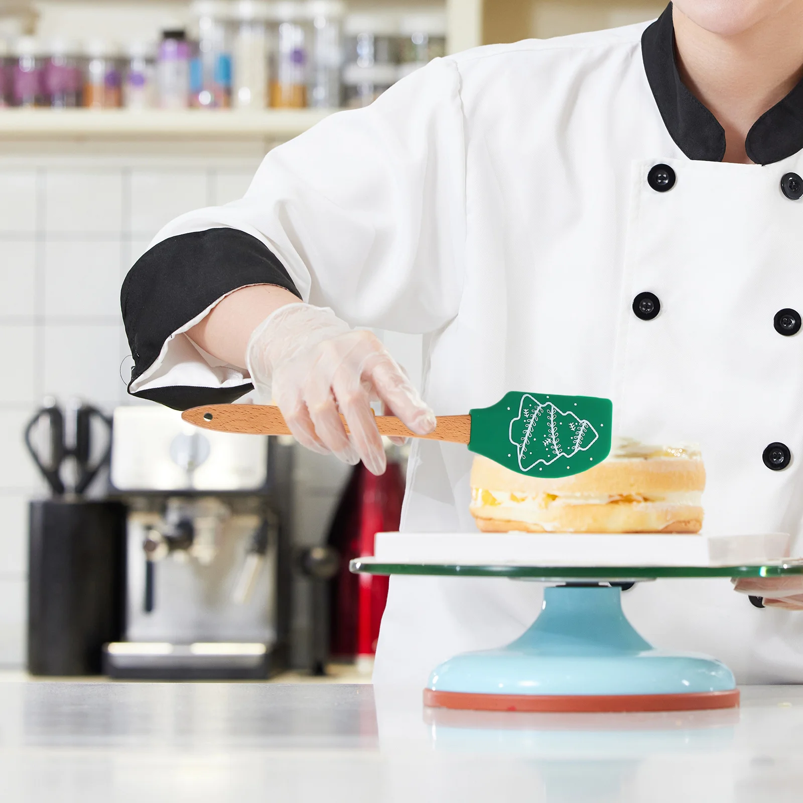 

3Pcs Wood Handle Baking Spatulas Silicone Head Ergonomic Non-Stick Scraper Small Spatula Cake Decorating Tool Silicone Spatula