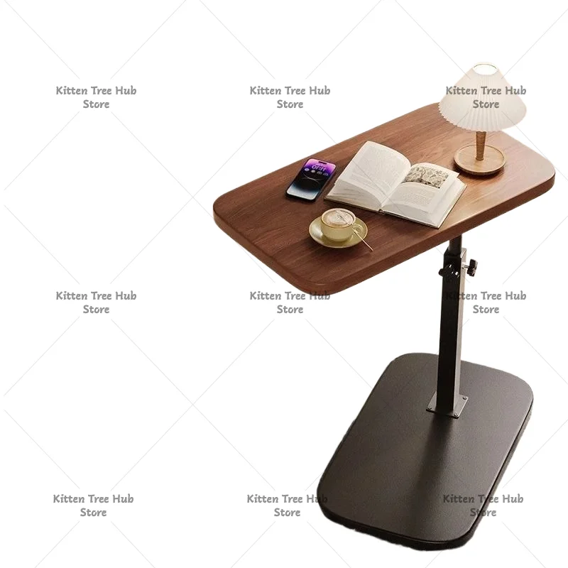 Adjustable Height Mobile Sofa Side Table, Bedside Cart with Storage, Small Rolling Coffee Table for Living Room & Bedroom