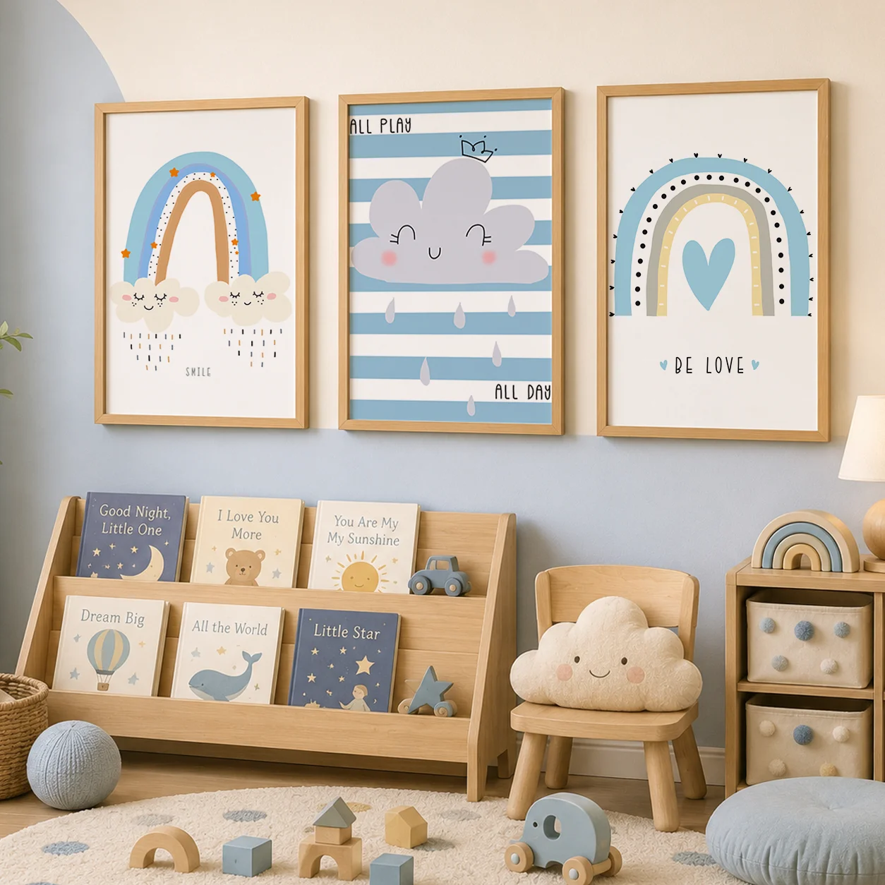 Baby Boy Nursery Quotes - Nursery Quotes Wall Art, Rainbow Moon