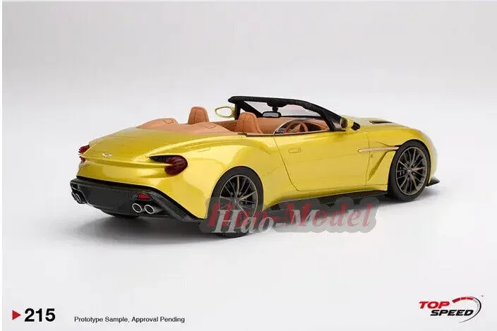 Topspeed 1/18 For Aston Martin Vanquish Zagato Resin Model Car Simulation Toy Boys Birthday Gift Hobby Display Ornaments Yellow