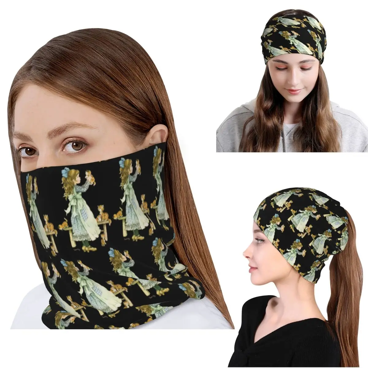 

Sarah Kay Girl Bandana Neck Gaiter Mask Scarf Multi-use Headband Beanies Hat for Men Women Adult Winter
