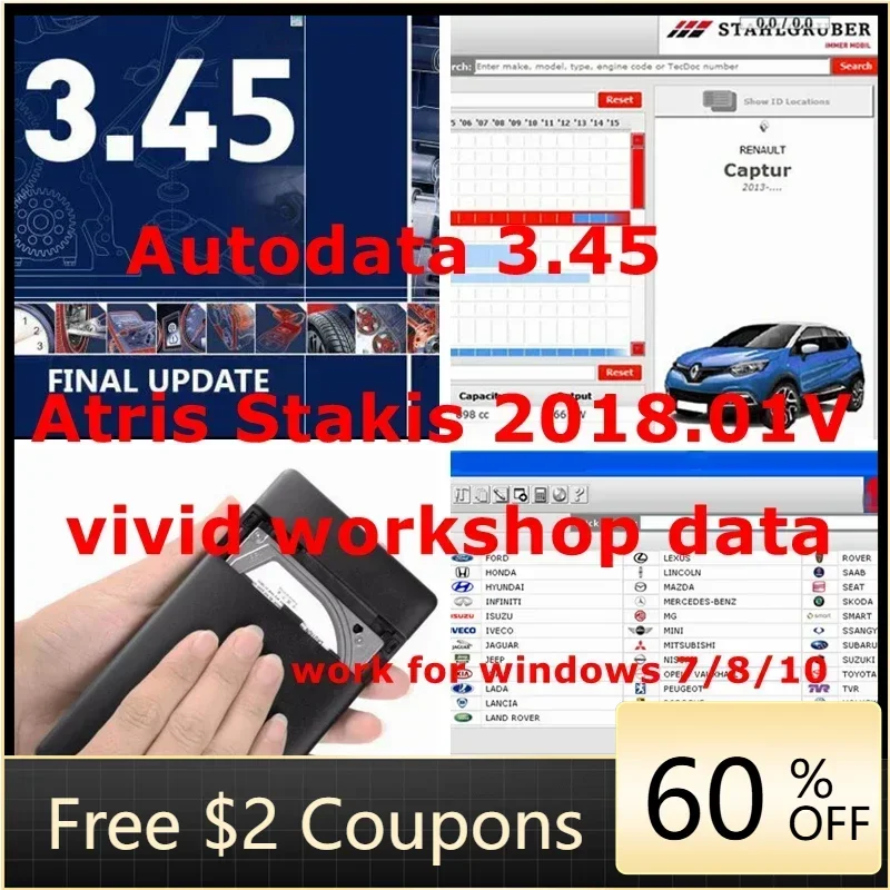 2024 Hot Auto Repair Software Vivid 2018 Workshop DATA 2018 Atris Technik Europe Automotive Repair Software Auto data 3.45 softw