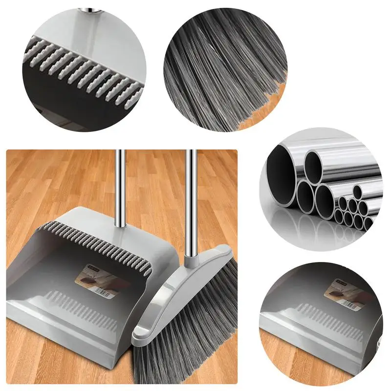 Cleaning Brush Broom Dustpans Set Home For Floor SweeperGarbage Cleaning Stand Up Broom Dustpan Set Cleaning Supplies