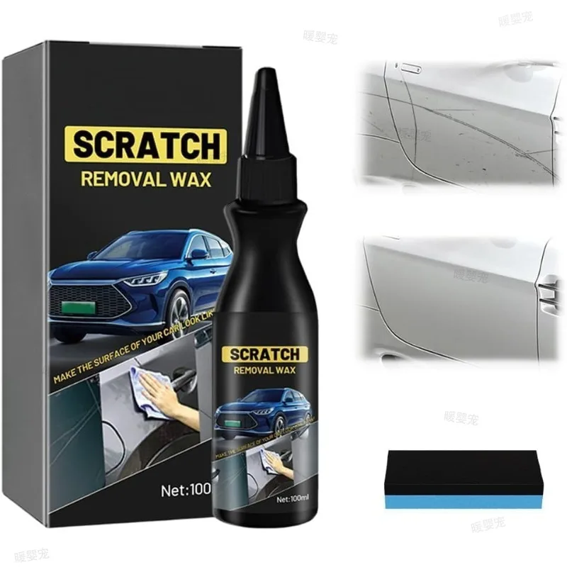 100ml Auto Body Scratch Elimination Wax Polishing Repair Cream With Cleaning Sponge For Daily Automobile Paint Care Work