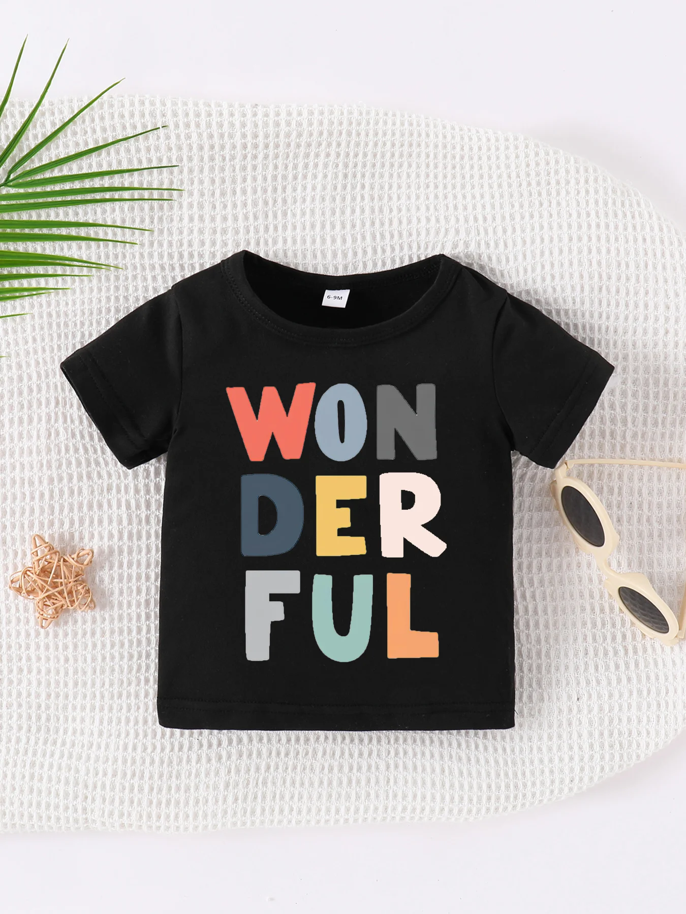 

Летняя Новинка для новорожденных мальчиков и девочек 0-3 лет Однотонный пуловер с принтом Футболка с круглым вырезом и коротким рукавом