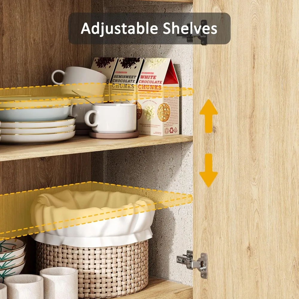 جزيرة مطبخ على سطح الطاولة بطبقة مزدوجة مع خزانة تخزين وأرفف قابلة للتعديل، تتميز بـ 6 أدراج