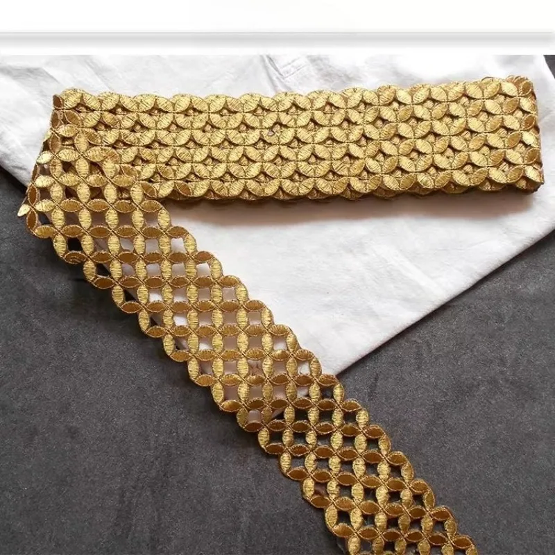 4Meters， Gold, Silver, Copper Coins, Hollowed Out Embroidery, Vintage Lace, Handmade Clothing, Curtains, Decorative Accessories