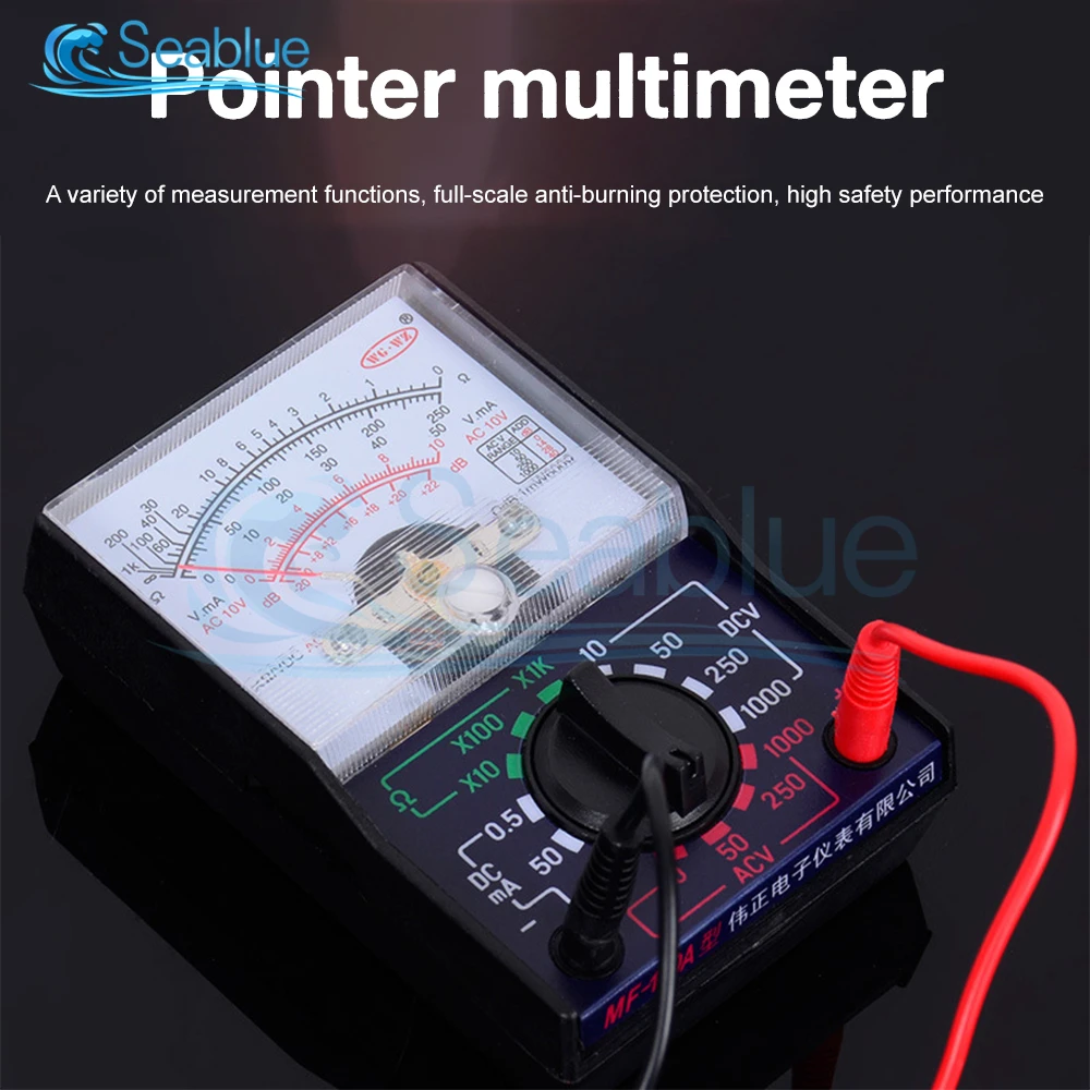 MF-110A Electric Analog Multimeter Multitester Portable Voltmeter Ammeter AC / DC Voltage Current OHM Multi Meter Tester 1PCS