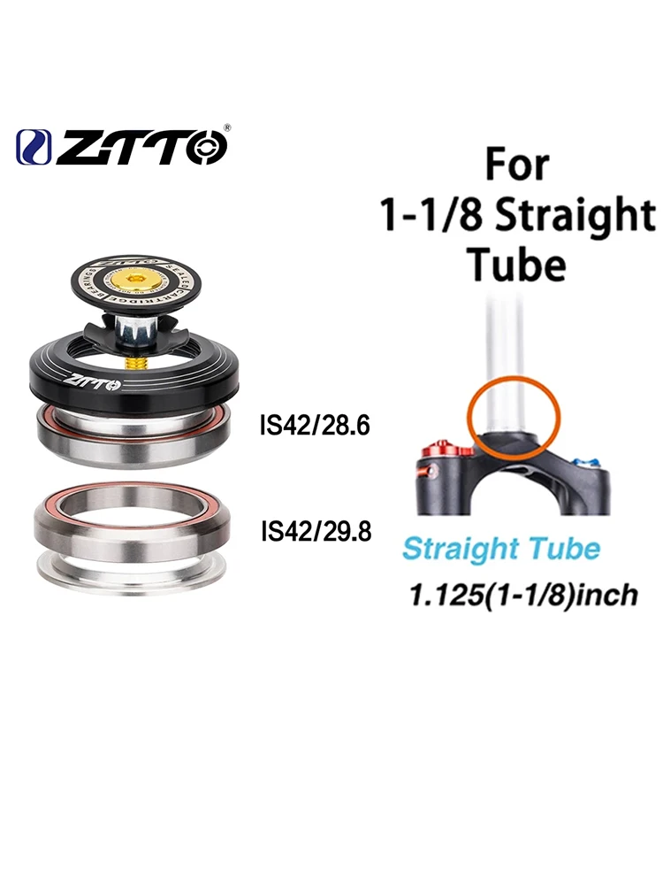 AliExpress ZTTO MTB Road Bicycle Internal Headset 42mm 42mm CNC 1 1/8" 28.6 29.8 Straight Tube Fork IS42