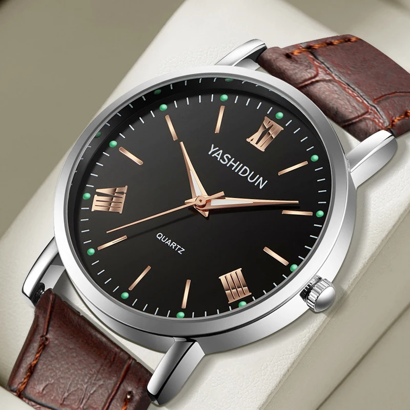 ساعة YASHIDUN للنساء ساعات جلدية عصرية مقاومة للماء للسيدات ساعات كوارتز عصرية هدية عيد الحب