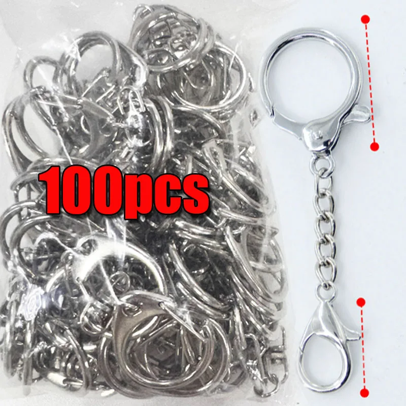 

100/10 шт., брелок с застежкой-лобстером, C-образные застежки, разъем, кольцо для ключей, крючки для самостоятельного изготовления ювелирных изделий, поиск брелоков, аксессуары