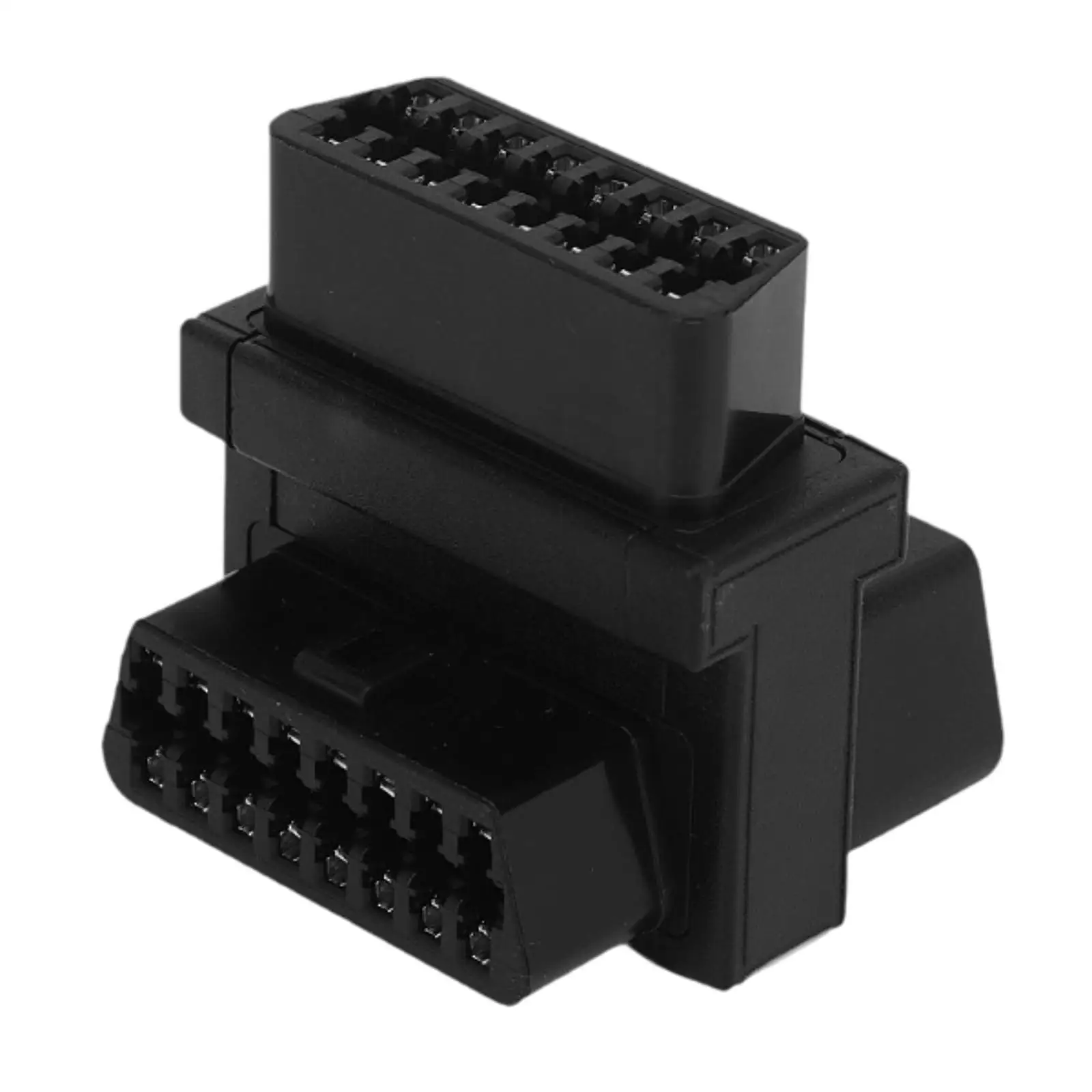 Durable Plastic OBDII Adapter Plug and Play 16 Pin Splitter Converter for Automotive Diagnostic Extender Tools