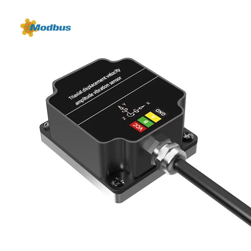 Three-axis Displacement Velocity Amplitude Vibration Sensor RS485 Communication 9~36V Voltage for Motor Water Pump Vibration