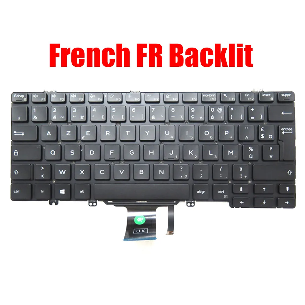 Clavier rétro-4.2 pour ordinateur portable DELL, FR, SP, Latitude 5300, 5310, 2 en 1, 5300, 5310, japonais, portugais, espagnol, hébreu, noir, nouveau