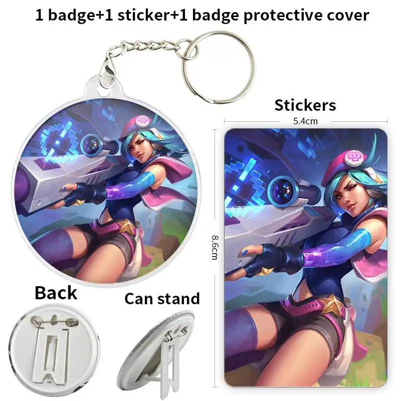 Caitlyn Anime Character Game Soft Button Badge Brooch anchor Peripherals Pin DIY Hat Pendant Clothes Fandom School bag Cosplay