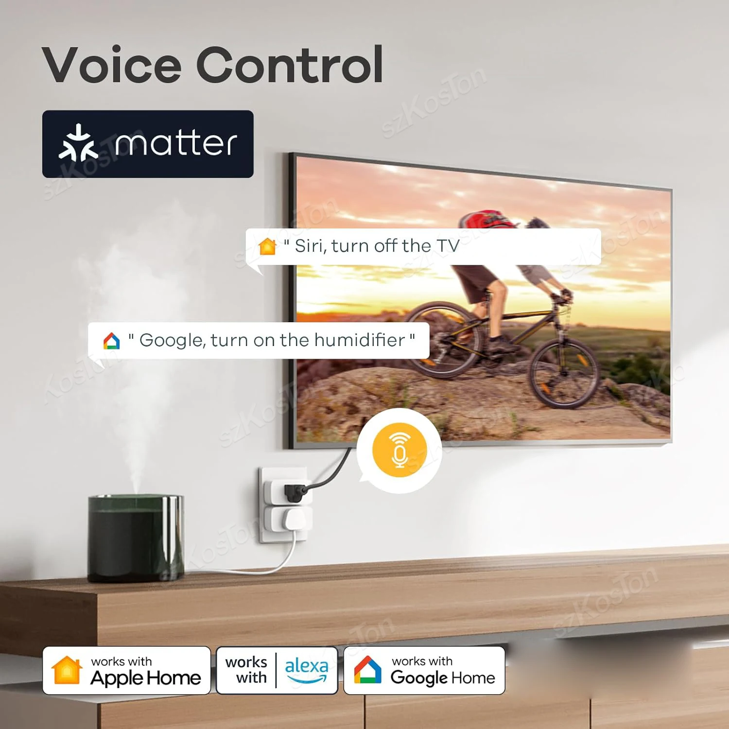 Matter WiFi Smart Switch 16A Smart Home Light Switch Relay Module Voice Control Work with Alexa Google Homekit Smartthings Tuya