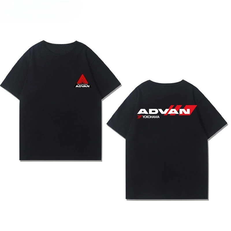 2025 Yokohama Advan GT modifié moyeu de roue périphérique à manches courtes hommes été pur coton polyvalent ample t-shirt style décontracté