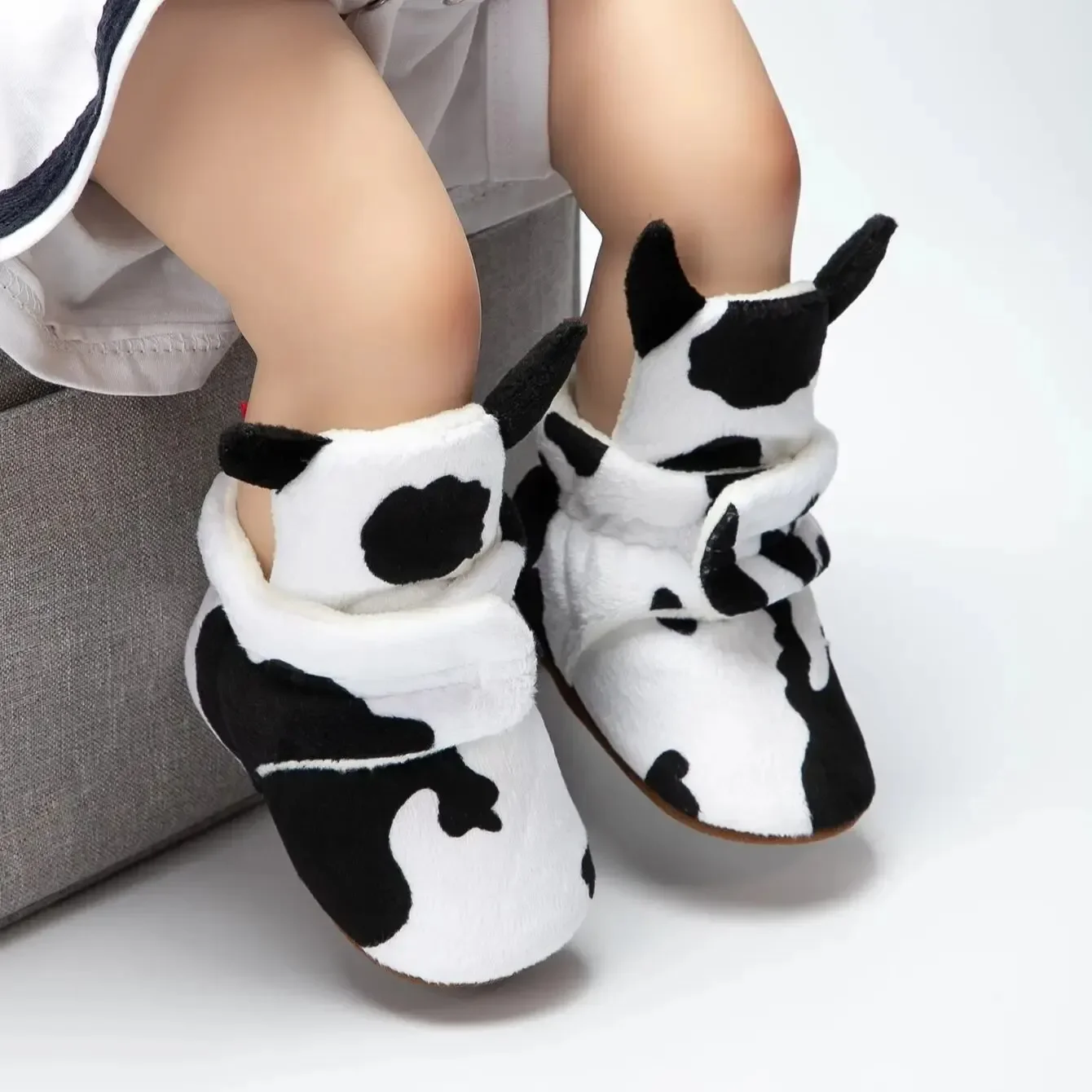 Meckior Soft Fleece Booties para bebê recém-nascido, chinelos infantis, criança meias, primeiros caminhantes, tornozelo berço sapatos, inverno