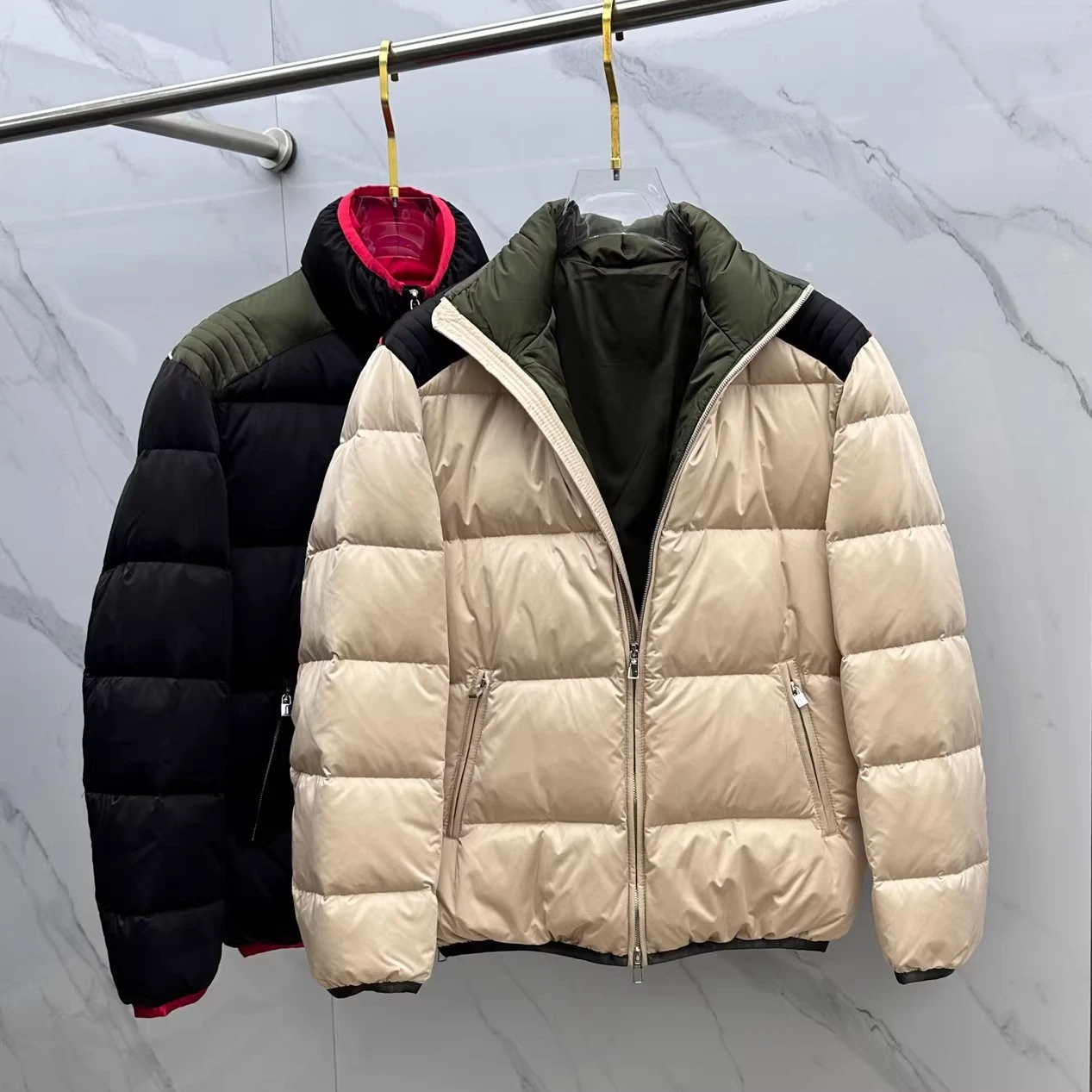 

Итальянская мужская куртка из белого гусиного пуха в стиле Old Money 90 с воротником-стойкой LP