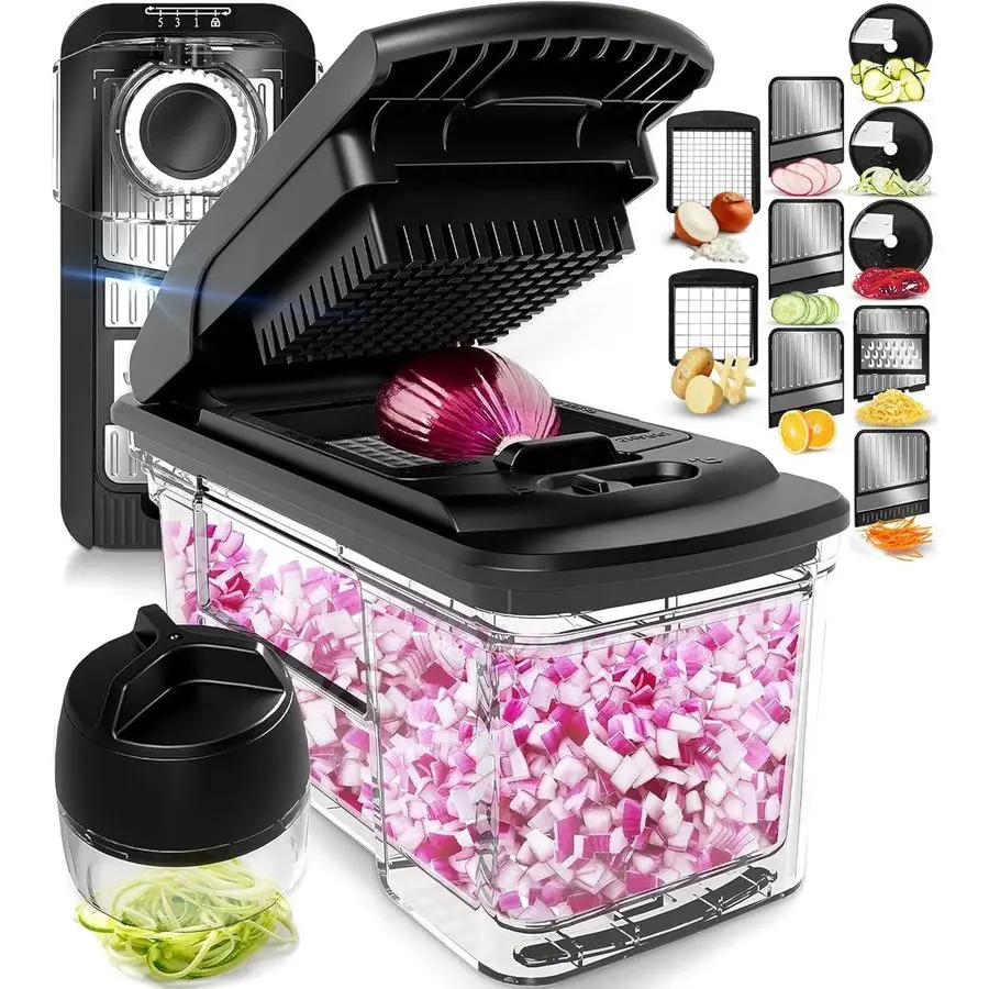 

Универсальный измельчитель овощей и мандолина для кухни: терка для сыра, измельчитель для картофеля фри, резак для сыра, в комплекте ручная спиральная овощерезка