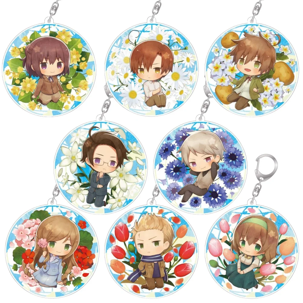 Loen Anime Peripheral Store Hetalia: World Stars Czechia Slovakia Prussia Hungary Acrylic Keychain Pendant Fans Gifts About 6cm