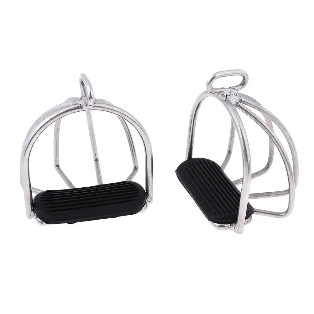 1 Pair Stainless  Riding Safety Stirrups Iron for English Saddles