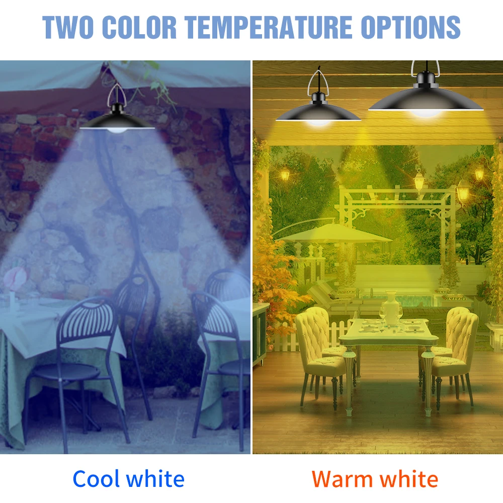 IP65 Waterproof LED Solar Pendant Light Landscapes Outdoor Street Lamp Spotlights Remote Control Led Chandelier Lights Sensor