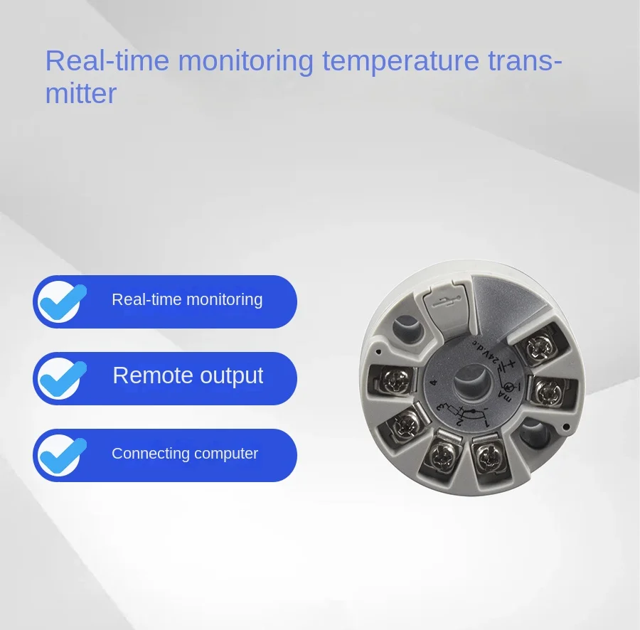 Temperature Transmitter Module Resistance Temperature K-Type Thermocouple PT100 to 4 ~ 20mA Integrated Temperature Transmitter