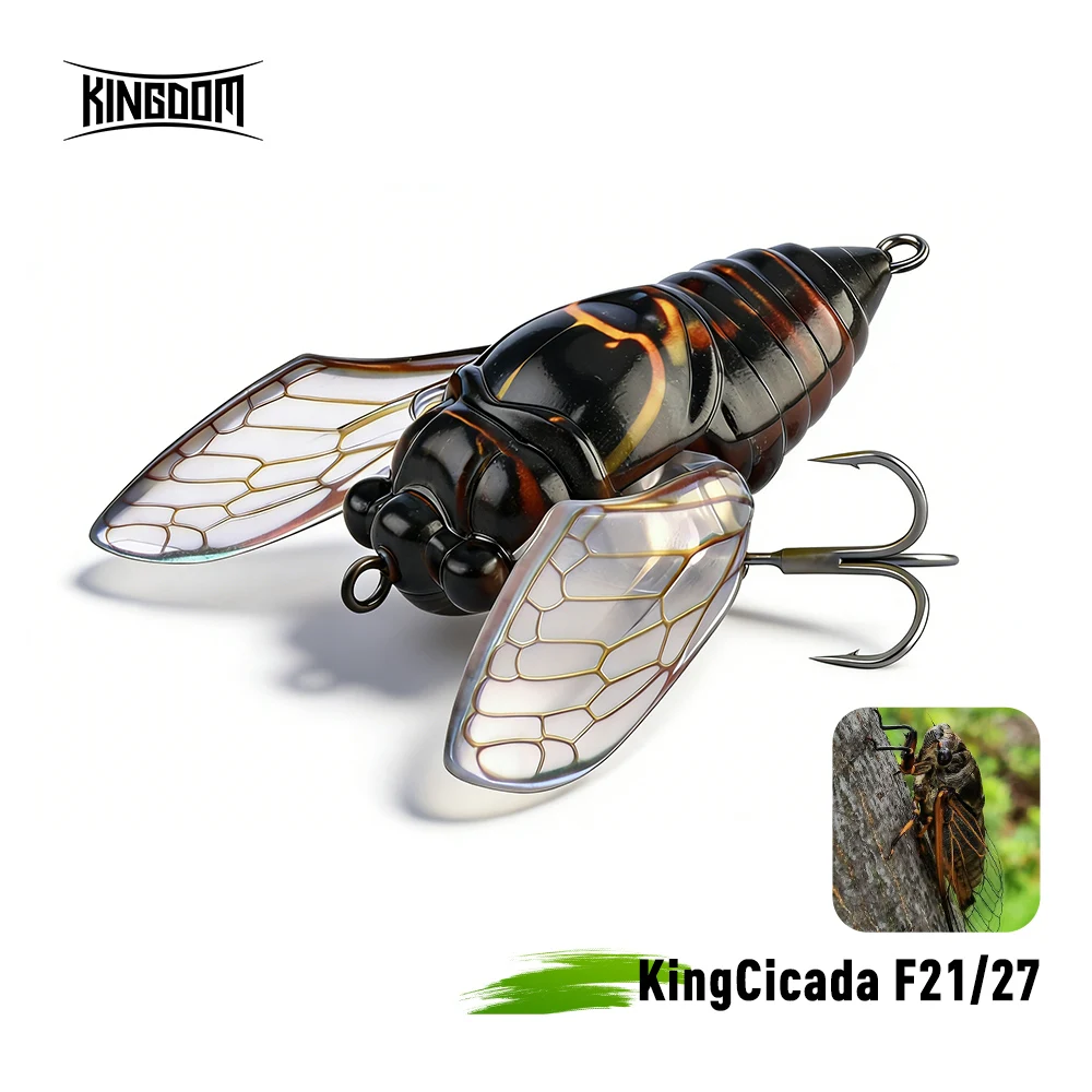 Image of Kingdom Cicada Bionic Topwater Angelköder 21mm 27mm 1,6g 2,4g Schwimmende Künstliche Harte Crankbaits für Barsch, Forelle und Hecht