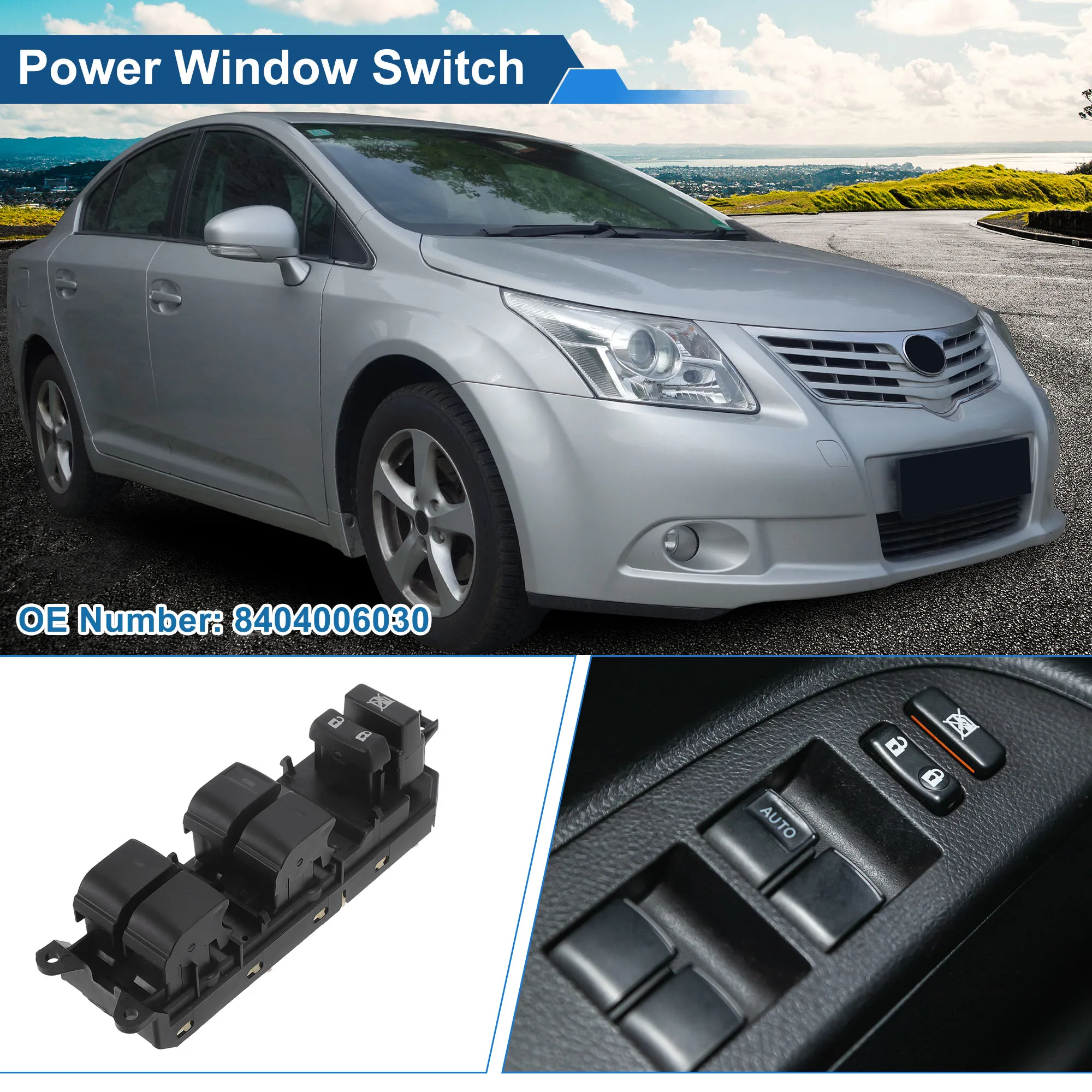 

UXCELL передний левый переключатель стеклоподъемника со стороны водителя для Toyota Camry 09-11 No 8404006030