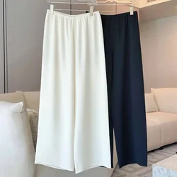 Spring Slimming and High Elastic Waist Casual Acetate Casual Pants Wide Leg Pants for Women