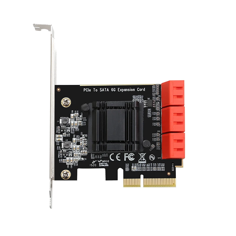 Placa controladora SATA CIe3.0 4X para 6 portas SATA3 6 Gbps ASM1166 Placa de expansão Conversor SATA3 PCI Express X2 Gen 3 Placa Host