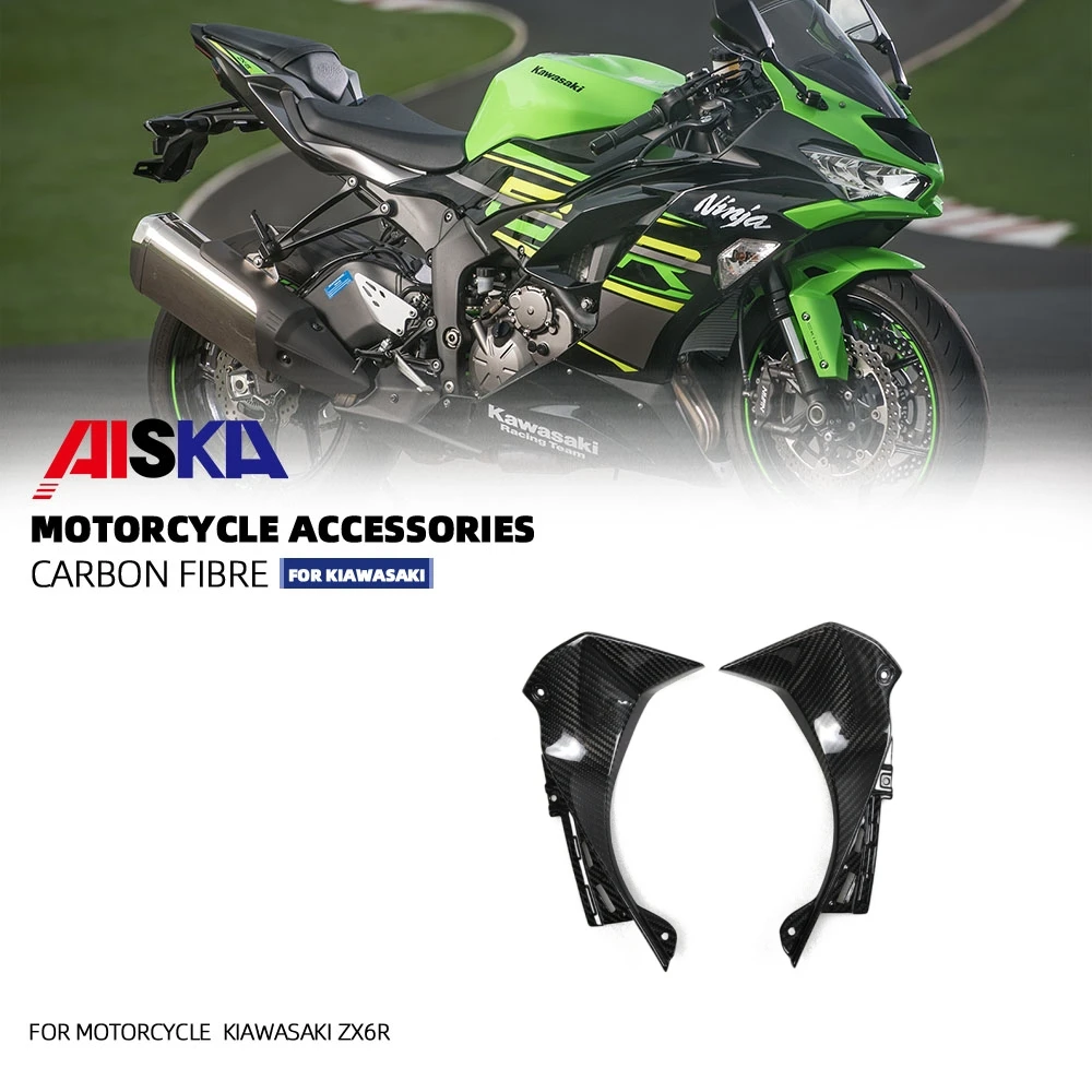 

Motorcycle Carbon Fiber Front Fairing Front Upper Side Fairing Cowl Panlel for Kawasaki ZX6R ZX 6R 2019 2020