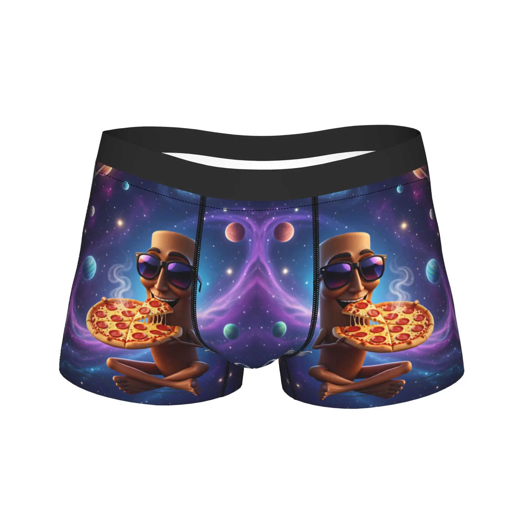 Tung Tung Sahur Pizza Space Galaxy Funny Meme Shorts Briefs  Underwear Hot Sale Men Sexy Soft Trunk Printing Oversize Underpants