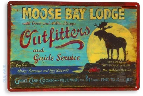 TIN SIGN Moose Bay Metal Décor Wall Art Bar Store Shop Bar Cave A506 --Tin Sign
