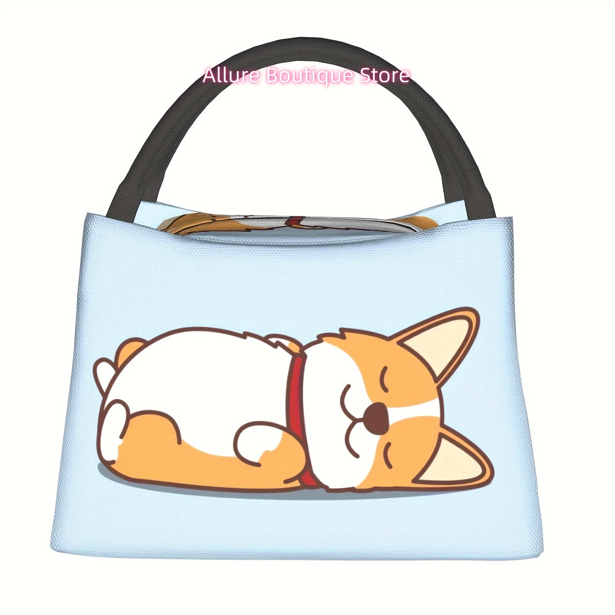 1pc Corgi Puppy Supine Reusable Cold Bag, Thermal Bag, Thermal Lunch Bag for Camping, Picnic, Beach Necessities, Suitable for Sc