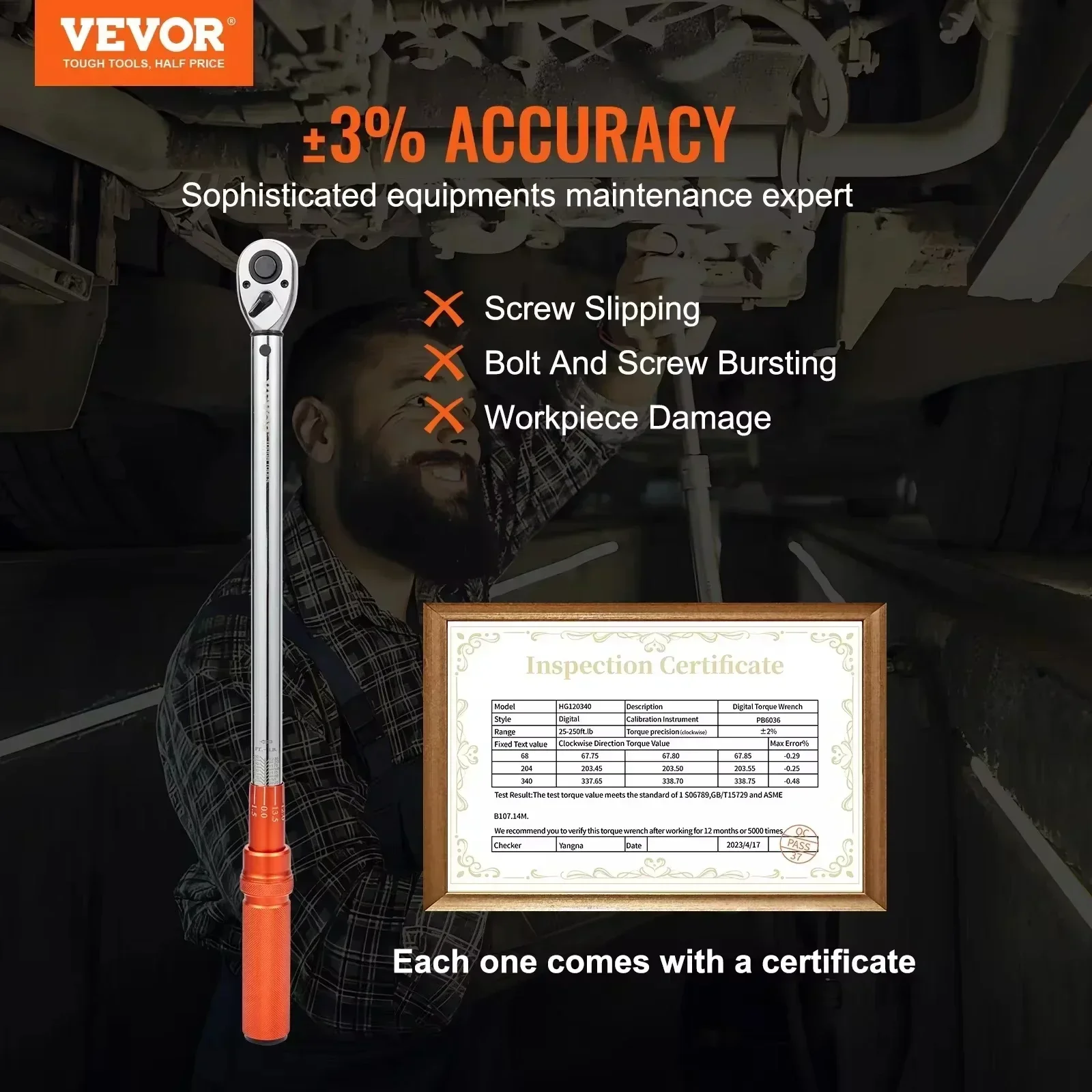 Imagem -02 - Vevor-mecânica Torque Wrench Grupo Ponteiro Precisão Ferramentas Manuais Oficina Car Repair Tool 8