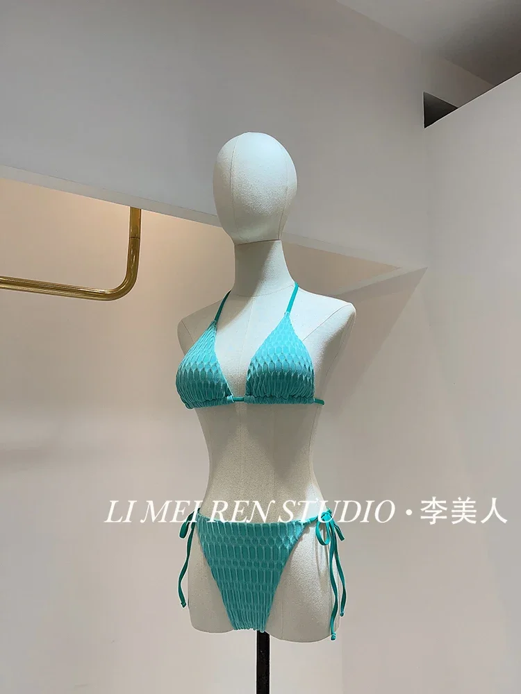 New Simple thick needle green bikini swimsuit for women