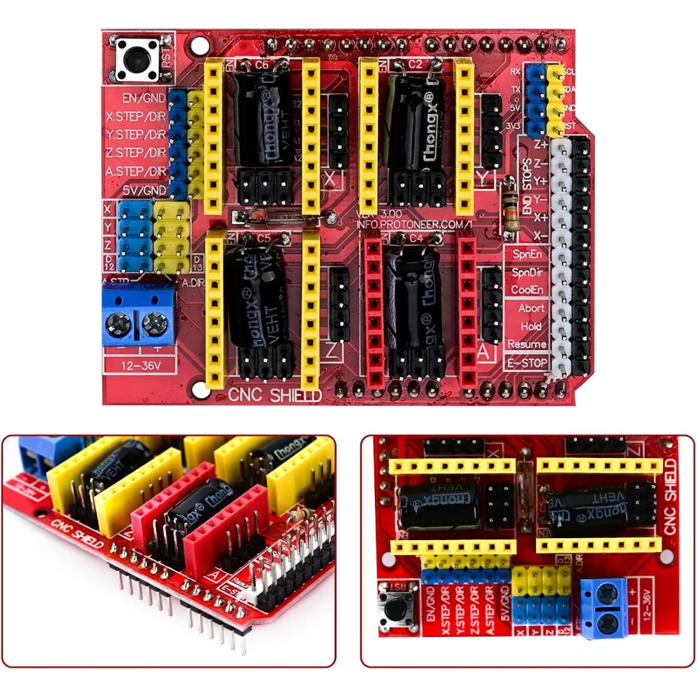 Picture 6: Arduino CNC Shield Expansion Board V3.0 with A4988 Stepper Motor Driver for Engraver 3D Printer.For robotics and robotic arm