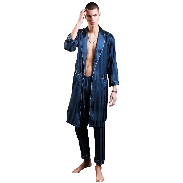 Wholesale Solid Mens Robes Nightgowns Bathrobe Male Lounge Robe Thin Sleepwear