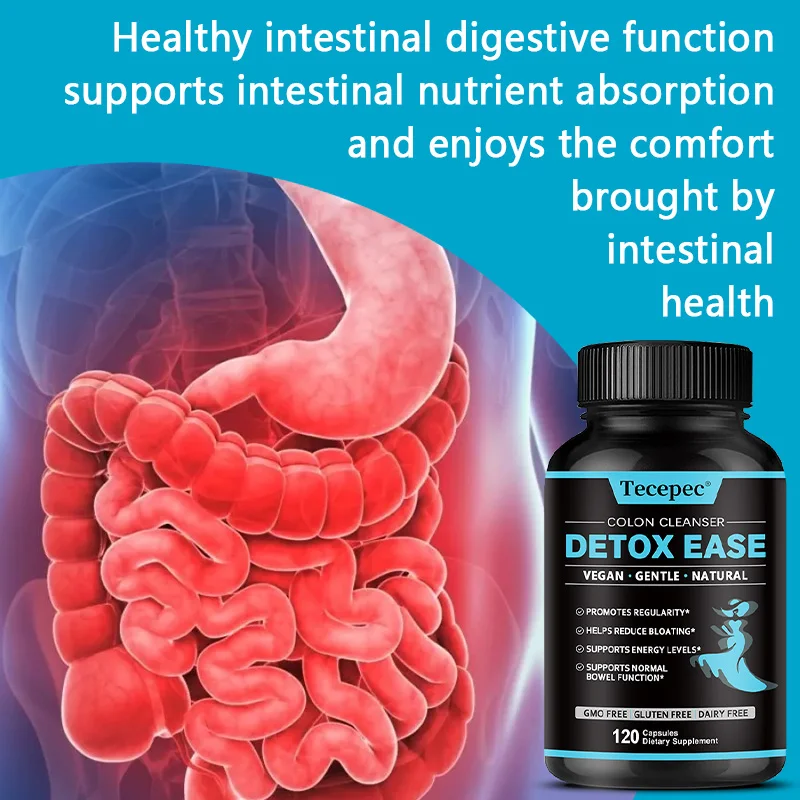 كبسولات مكملات التخلص من السموم، تساعد على تقليل الانتفاخ، وصحة الأمعاء، وإدارة الوزن، وزيادة مستويات الطاقة، 120 كبسولة #5