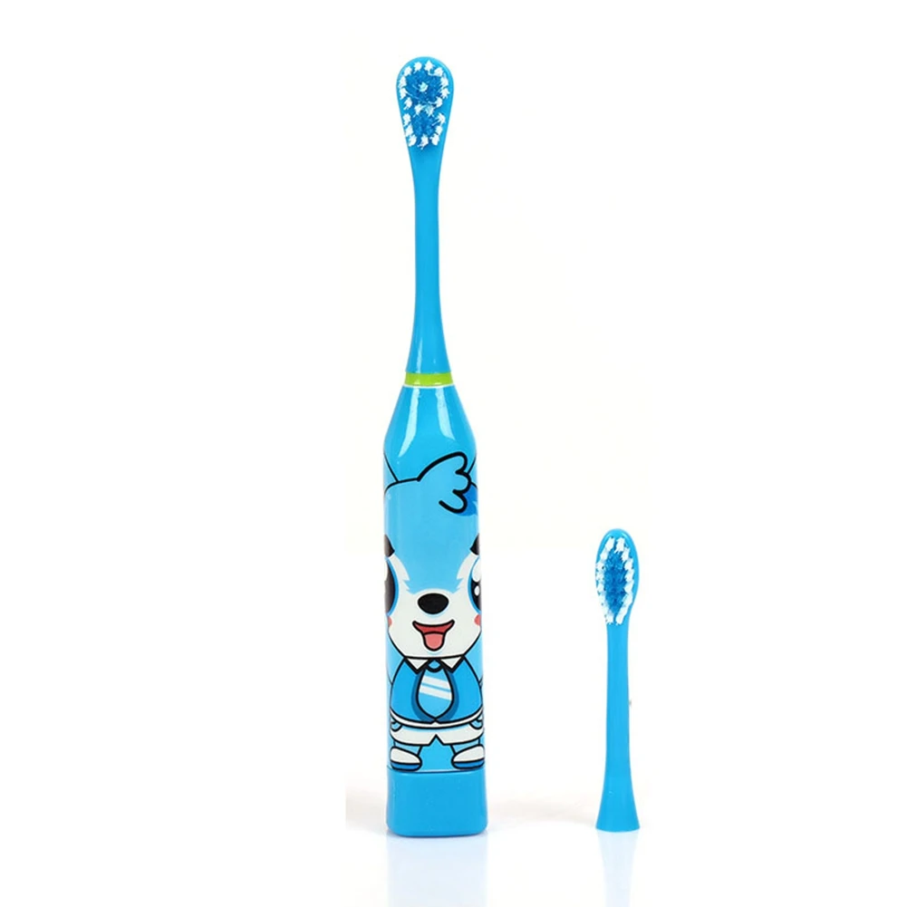 For Children Sonic Electric Toothbrush Cartoon Pattern with Replace the Tooth Brush Head Ultrasonic Toothbrush Blue