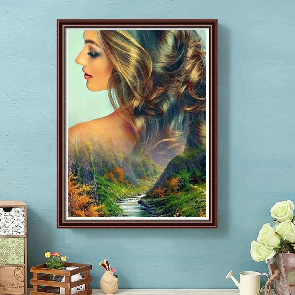 Goddess Of Four Seasons 5D DIY AB Drill Diamond Painting Mosaic Fantasy Landscape Cross Stitch Rhinestones Handcraft Home Decor