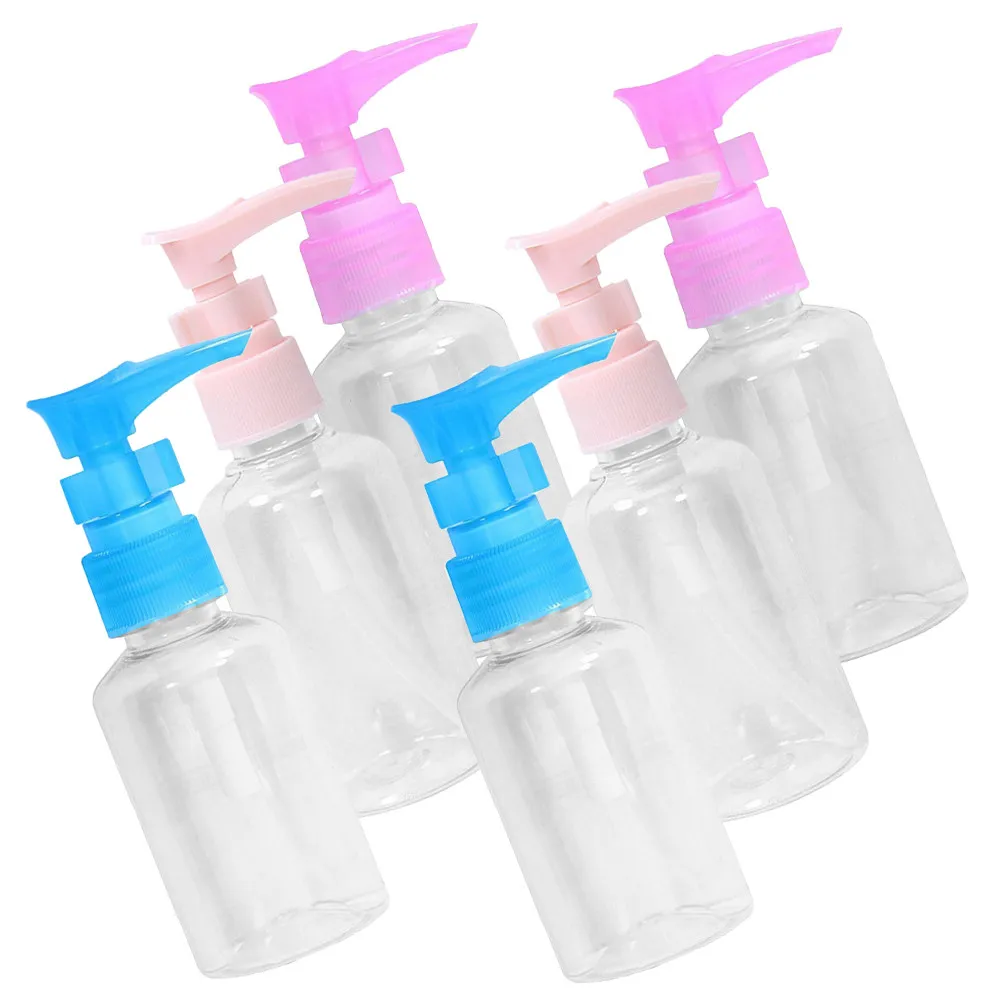 

Набор из 6 многоразовых флаконов-дозаторов для лосьона, универсальные прозрачные бутылки с помпой, компактные дорожные флаконы для шампуня, кондиционера, геля для душа, жидкого мыла