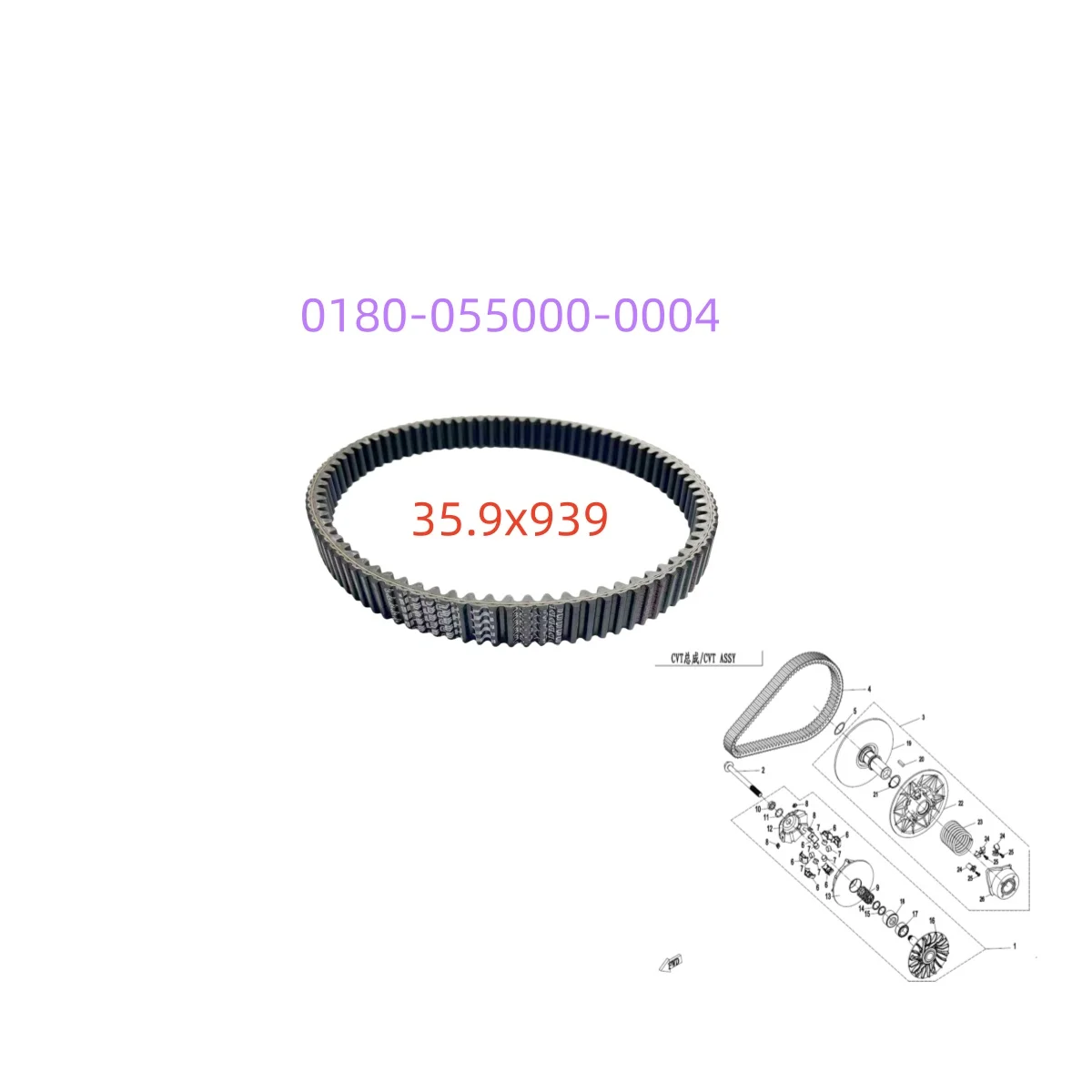 

Original CVT Drive Belt 0180-055000-0004 new 0180-055000-0006 35.9*939 For CF 450CC 500CC 550CC 600CC ATV Parts M Brand