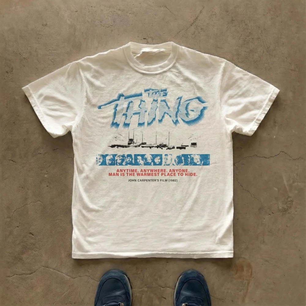 Camiseta gráfica The Thing, camiseta de película de terror, camiseta vintage de John Carpenter, ropa gráfica de manga corta, camiseta unisex para hombres y mujeres