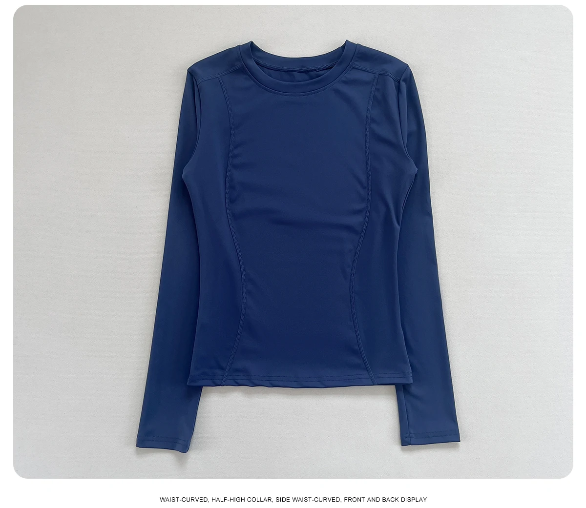 Schlankes Damen-Sportoberteil mit Langen Ärmeln, Rundhalsausschnitt, Weich und Atmungsaktiv für Fitness, Laufen, Yoga und Workout – Detail 14