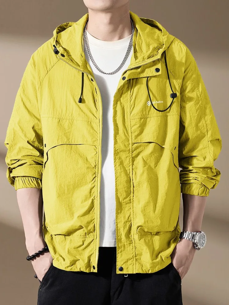 سترة صيفية خفيفة الوزن للرجال من الحرير الجليدي للحماية من الشمس، معطف للصيد في الهواء الطلق بإحساس بارد وحماية من الأشعة فوق... #5