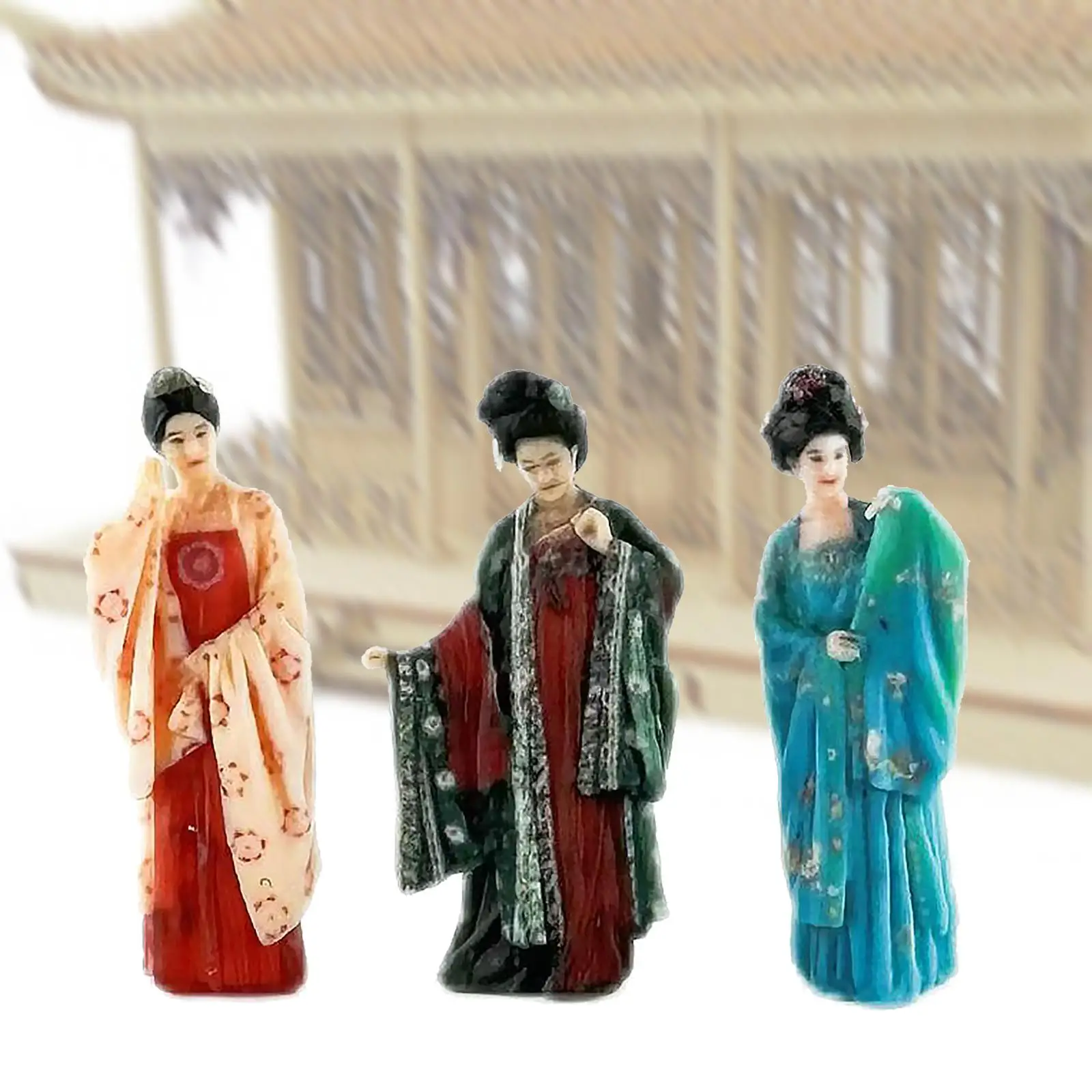 1:64 미니어처 모델 피규어 풍경 풍경을 위한 중국 고대 인형 동상