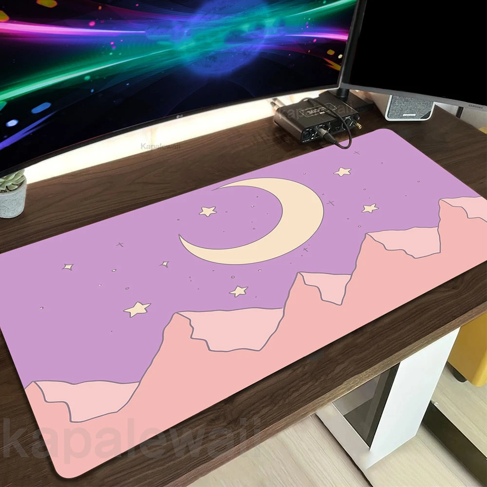 

Computer Mousepad Keyboard Mat Moon Landscape MouseMat XXXL 100x50cm Rubber Desk Mat Office Mousepads Non-Slip Table Mats